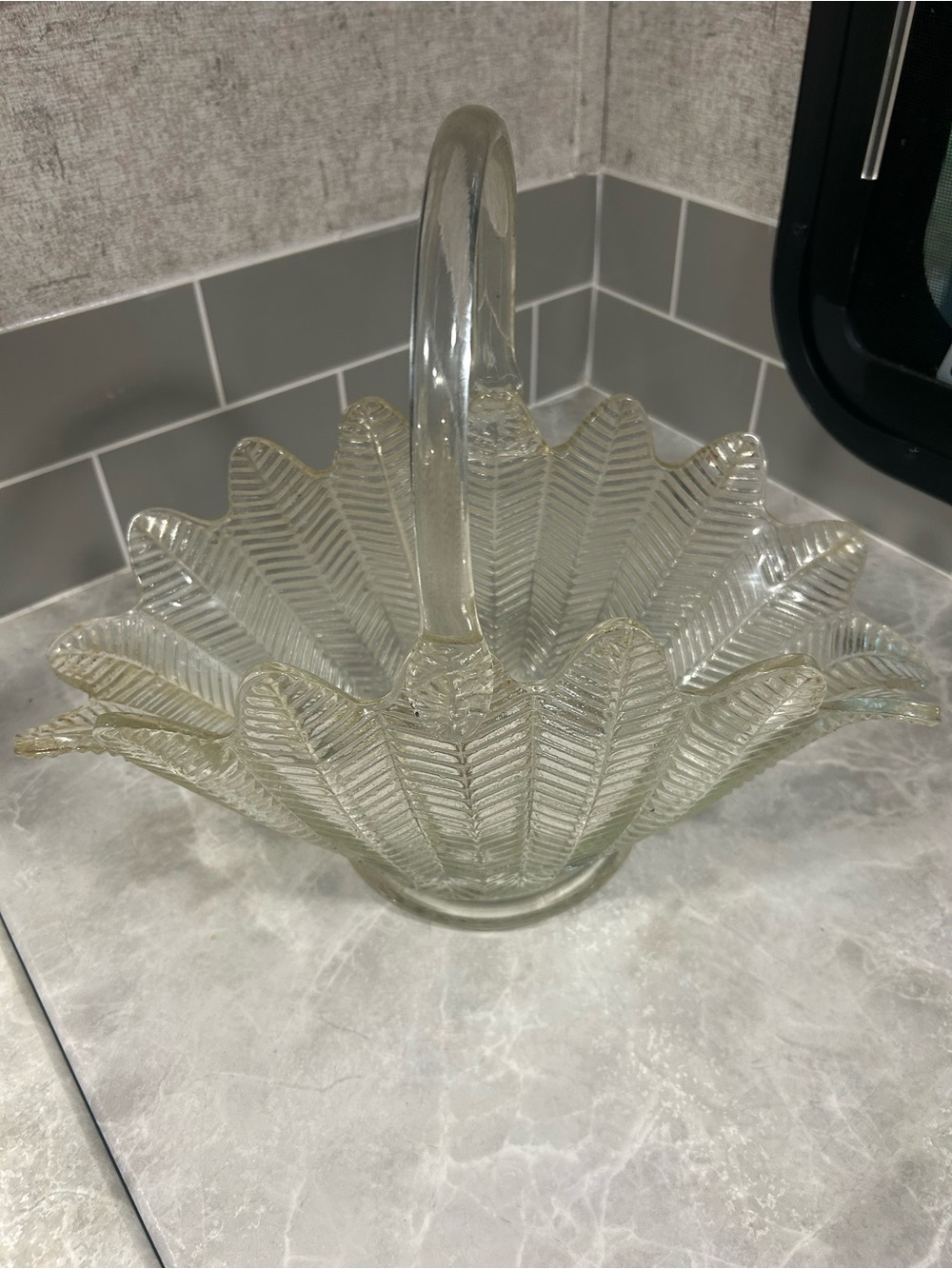 Vintage LE Smith Decorative Basket with Handle -